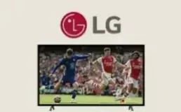 LG television with a football game on